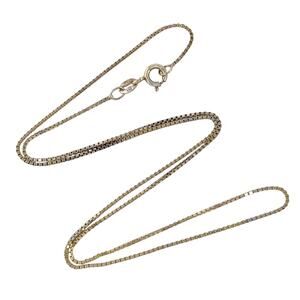 Vintage Italy Sterling Silver 925 Box Chain Necklace 18"